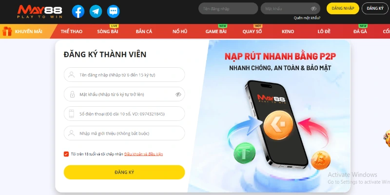 Đăng ký tài khoản chính thức để bắt đầu tham gia giải trí